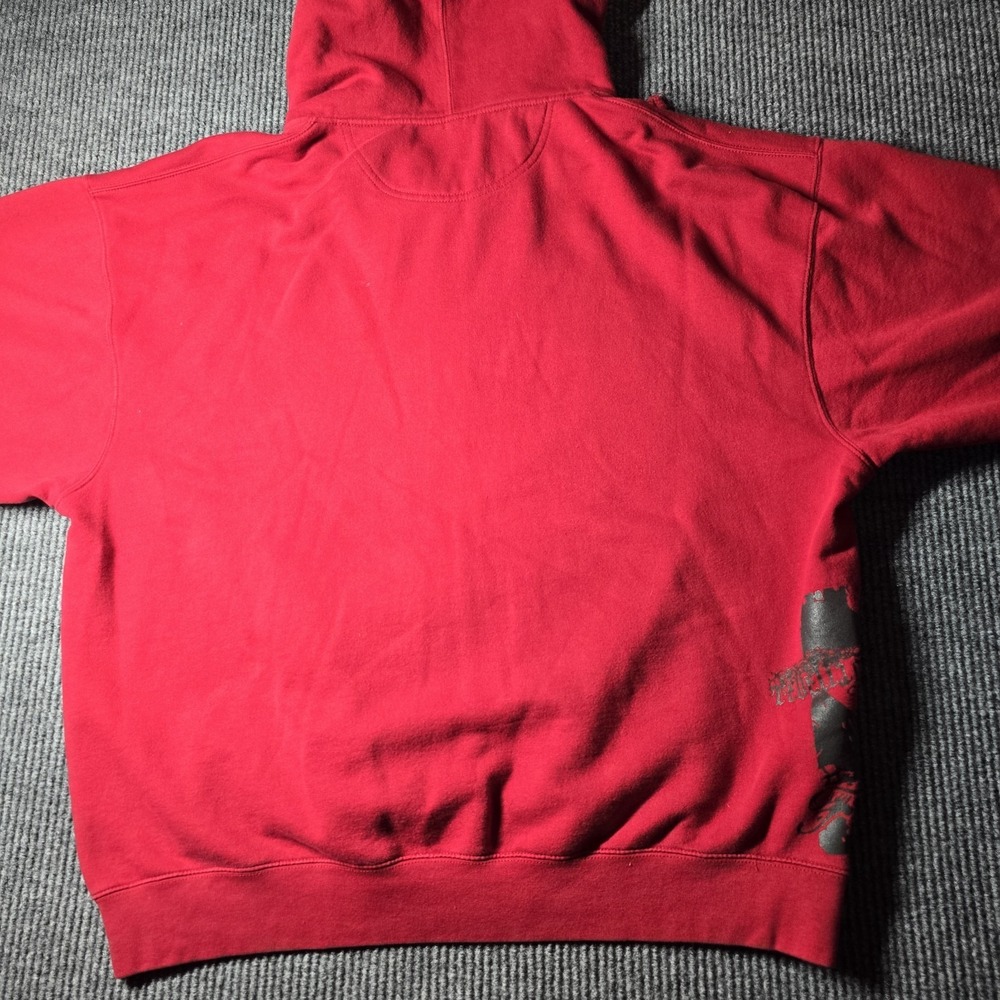 Hard Rock Cafe Men's Red London Full Zip Hoodie Sz 2XL Stitched Graphic - Picture 7 of 10